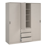 Naia Wardrobe with 2 Sliding Doors 1 Door 3 Drawers