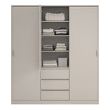 Naia Wardrobe with 2 Sliding Doors 1 Door 3 Drawers