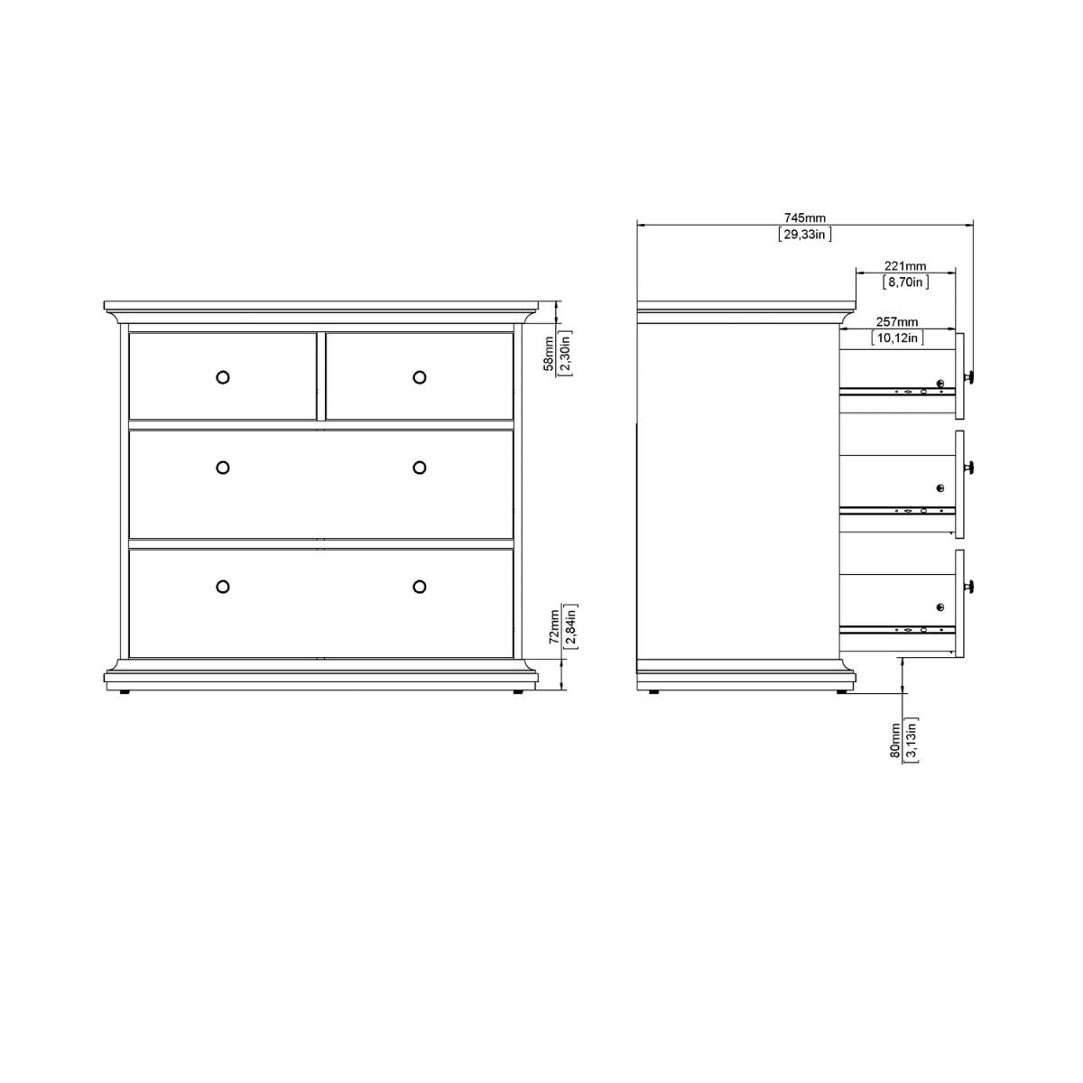 Paris Chest of 4 Drawers