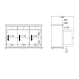 Paris Sideboard with 3 Doors and 3 Drawers