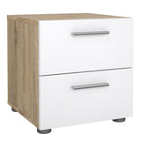 Pepe Bedside 2 Drawers in Brown with White