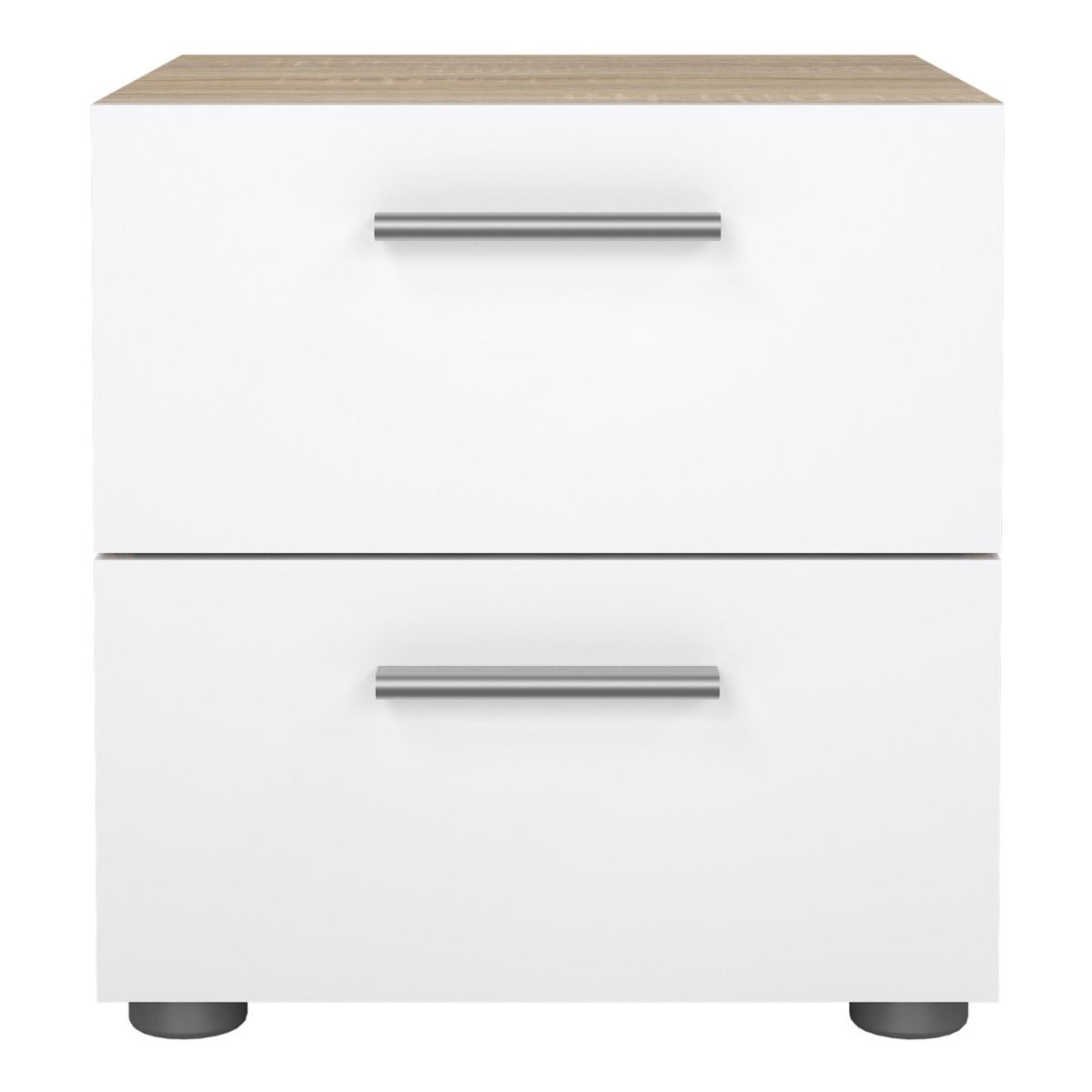 Pepe Bedside 2 Drawers in Brown with White