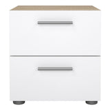 Pepe Bedside 2 Drawers in Brown with White