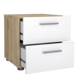 Pepe Bedside 2 Drawers in Brown with White