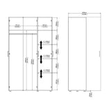 Pepe Wardrobe with 3 Doors
