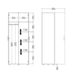 Pepe Wardrobe with 2 doors in Brown with White High Gloss