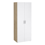 Pepe Wardrobe with 2 doors in Brown with White High Gloss