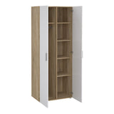 Pepe Wardrobe with 2 doors in Brown with White High Gloss