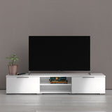 Match TV Unit with 2 Drawers in White Gloss
