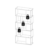 Maze Open Bookcase 4 Shelves in Hickory Brown and White
