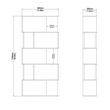 Maze Open Bookcase 4 Shelves in Hickory Brown and White