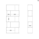 Maze Open Bookcase 4 Shelves in Hickory Brown and White