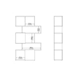 Maze Asymmetrical Bookcase with 3 Doors in Brown and Concrete