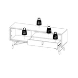 Ry TV Unit with Drawer and Door in Matt Black Walnut