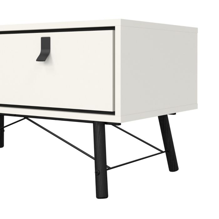 Ry Coffee Table with Drawer in Matt White