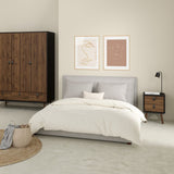 Ry Bedside Cabinet 2 Drawers Matt Black Walnut