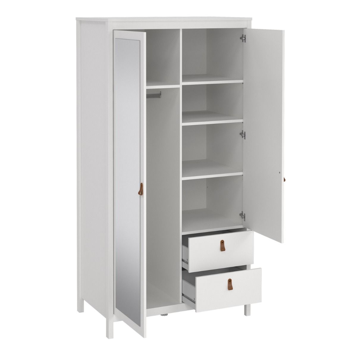 Barcelona Wardrobe with 1 Door 1 Mirror Door 2 Drawers