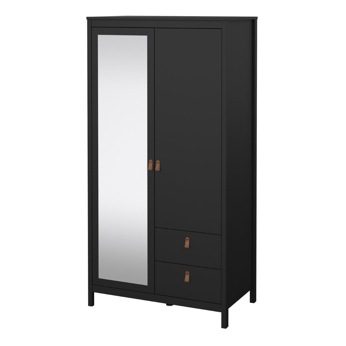 Barcelona Wardrobe with 1 Door 1 Mirror Door 2 Drawers
