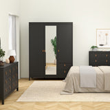 Barcelona Wardrobe with 2 Doors 1 Mirror Door 2 Drawers