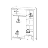 Barcelona Wardrobe with 2 Doors 1 Mirror Door 2 Drawers