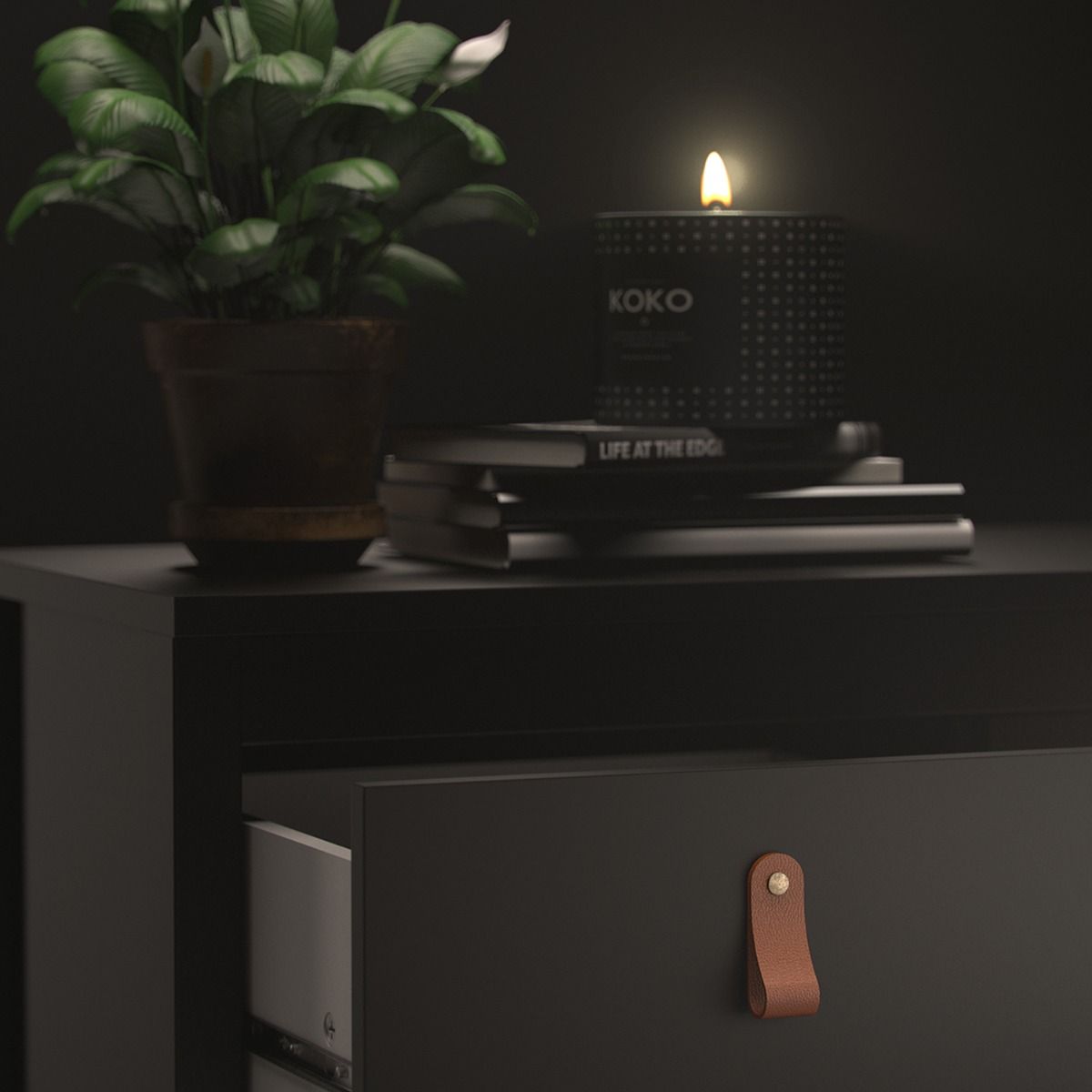 Barcelona Bedside Table 2 Drawers