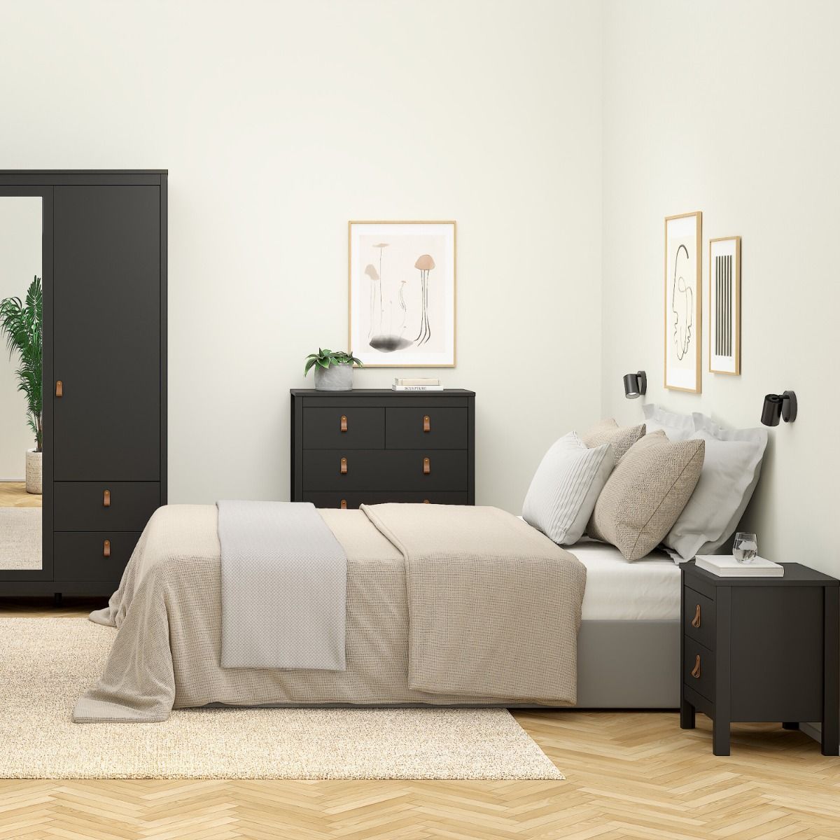 Barcelona Bedside Table 2 Drawers