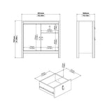 Barcelona Sideboard 2 Doors 1 Drawer in White