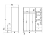 Madrid Wardrobe with 2 Doors 1 Mirror Door 2 Drawers
