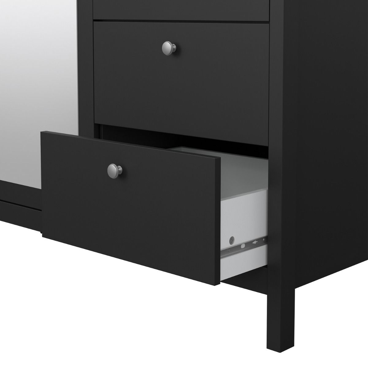Madrid Wardrobe with 2 Doors 1 Mirror Door 2 Drawers