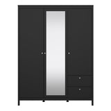 Madrid Wardrobe with 2 Doors 1 Mirror Door 2 Drawers