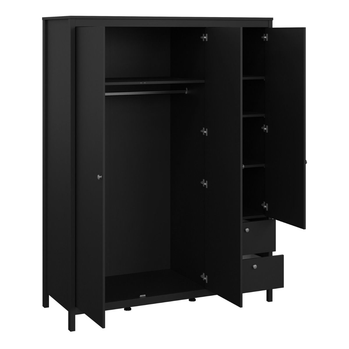 Madrid Wardrobe with 2 Doors 1 Mirror Door 2 Drawers