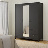 Madrid Wardrobe with 2 Doors 1 Mirror Door 2 Drawers