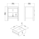 Madrid Bedside Table 2 Drawers