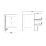 Madrid Bedside Table 2 Drawers