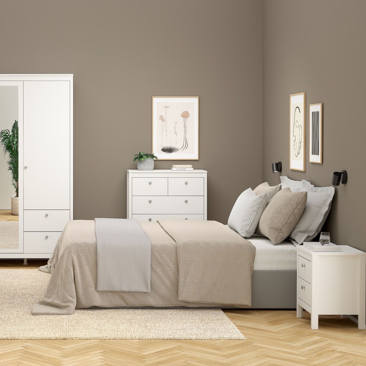 Madrid Bedside Table 2 Drawers
