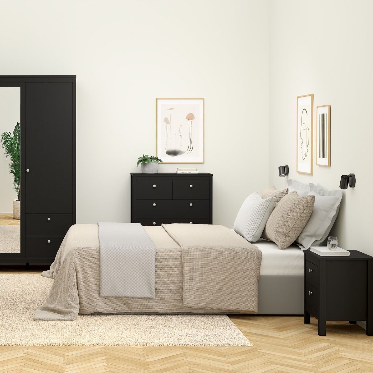 Madrid Bedside Table 2 Drawers