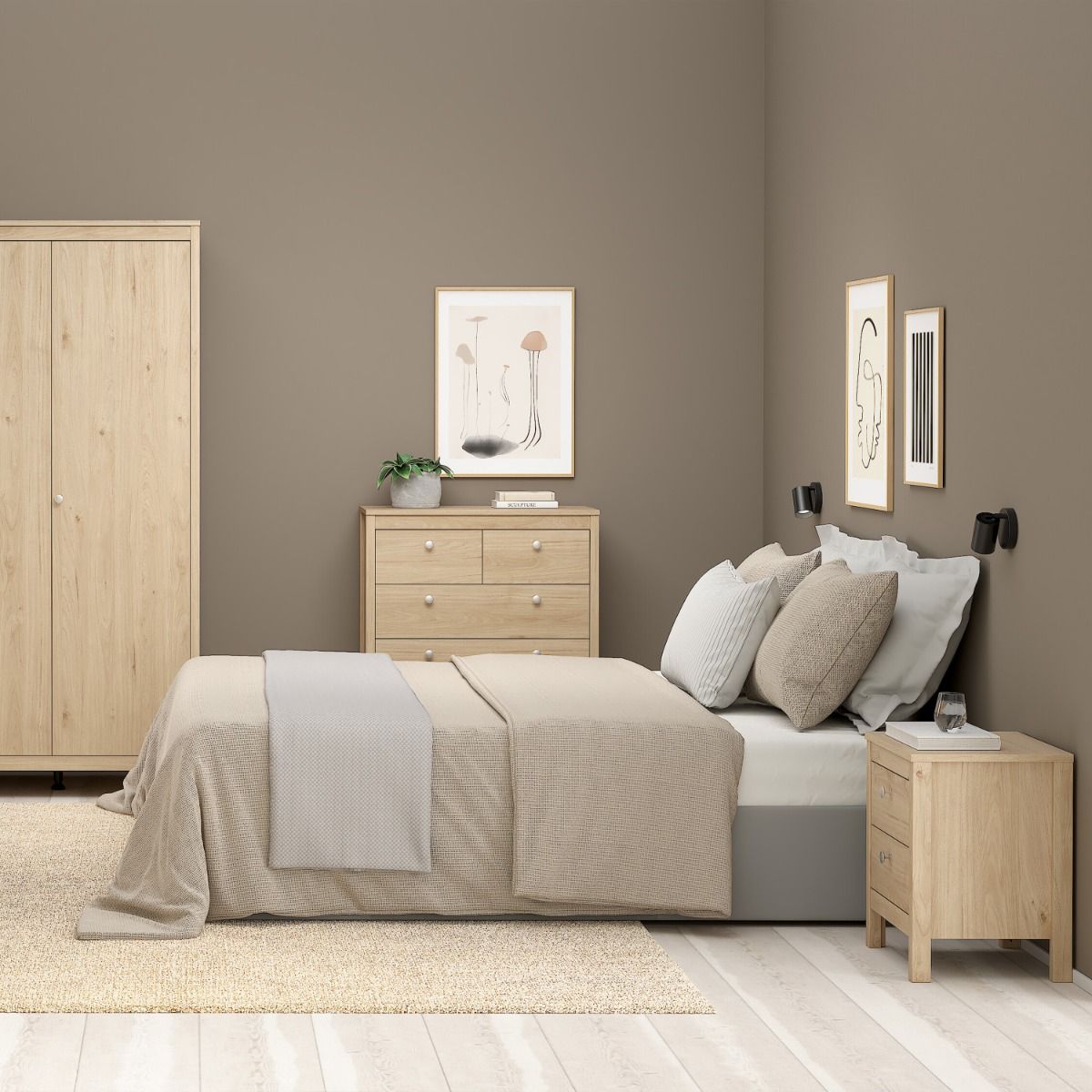 Madrid Bedside Table 2 Drawers