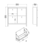 Madrid Shoe Cabinet 4 Flip Down Doors