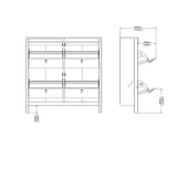 Madrid Shoe Cabinet 4 Flip Down Doors
