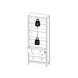 Madrid China Cabinet 2 Glass Doors with 3 Drawers