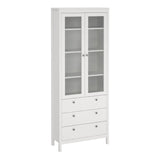 Madrid China Cabinet 2 Glass Doors with 3 Drawers