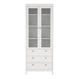 Madrid China Cabinet 2 Glass Doors with 3 Drawers