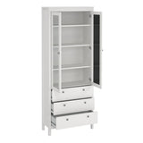 Madrid China Cabinet 2 Glass Doors with 3 Drawers