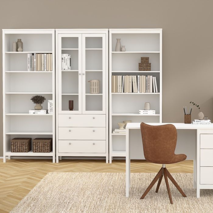 Madrid China Cabinet 2 Glass Doors with 3 Drawers