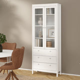 Madrid China Cabinet 2 Glass Doors with 3 Drawers
