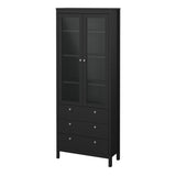 Madrid China Cabinet 2 Glass Doors with 3 Drawers