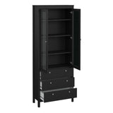 Madrid China Cabinet 2 Glass Doors with 3 Drawers