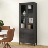 Madrid China Cabinet 2 Glass Doors with 3 Drawers