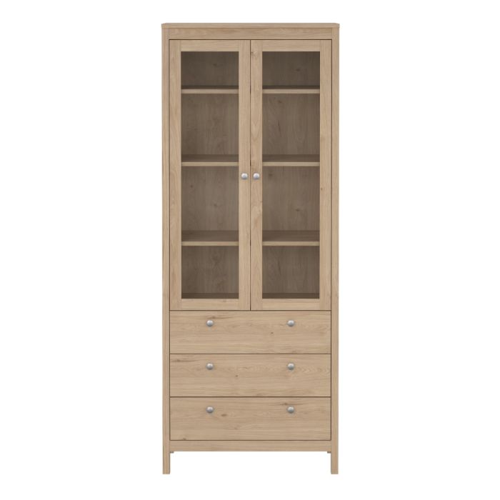 Madrid China Cabinet 2 Glass Doors with 3 Drawers