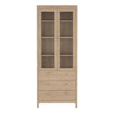 Madrid China Cabinet 2 Glass Doors with 3 Drawers